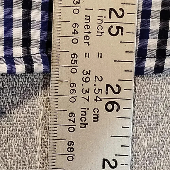 George Kids NWOT Blue/White/Black Plaid Long Sleeve Button Up Shirt Size L 10-12 - Picture 11 of 11